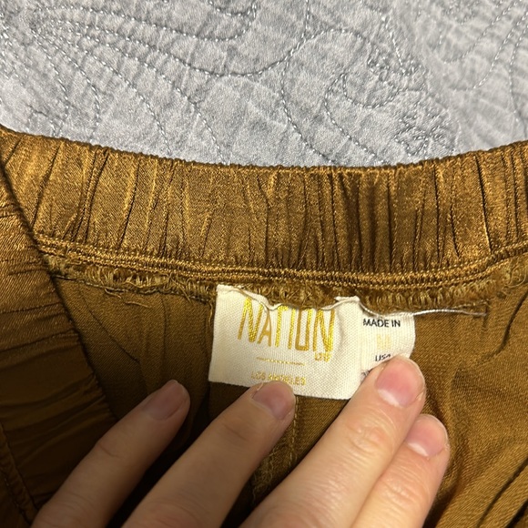 Nation Ltd bronze/gold satin pants - Picture 5 of 6